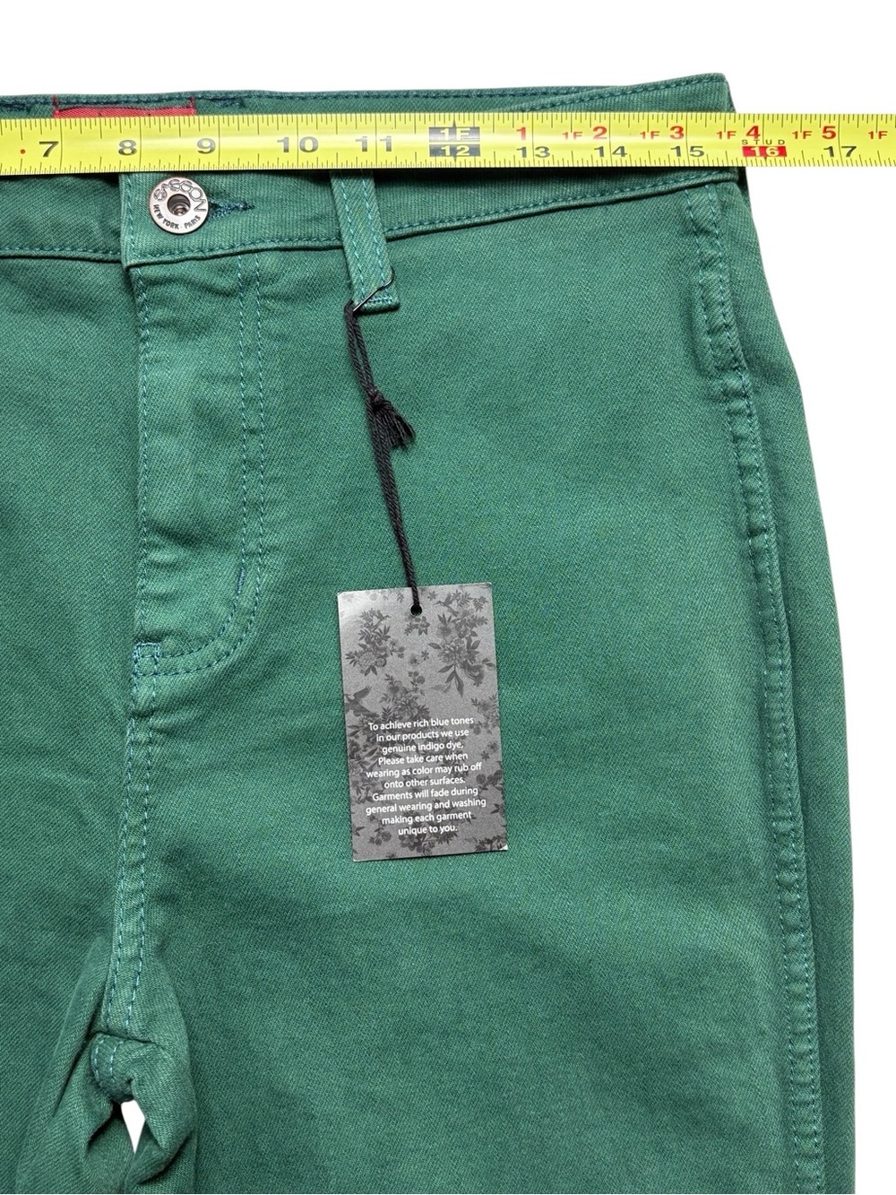 NWT Johnny Was x Sasson Sancere Straight Leg Jean Dark Sea Green Size 28 - Picture 8 of 16